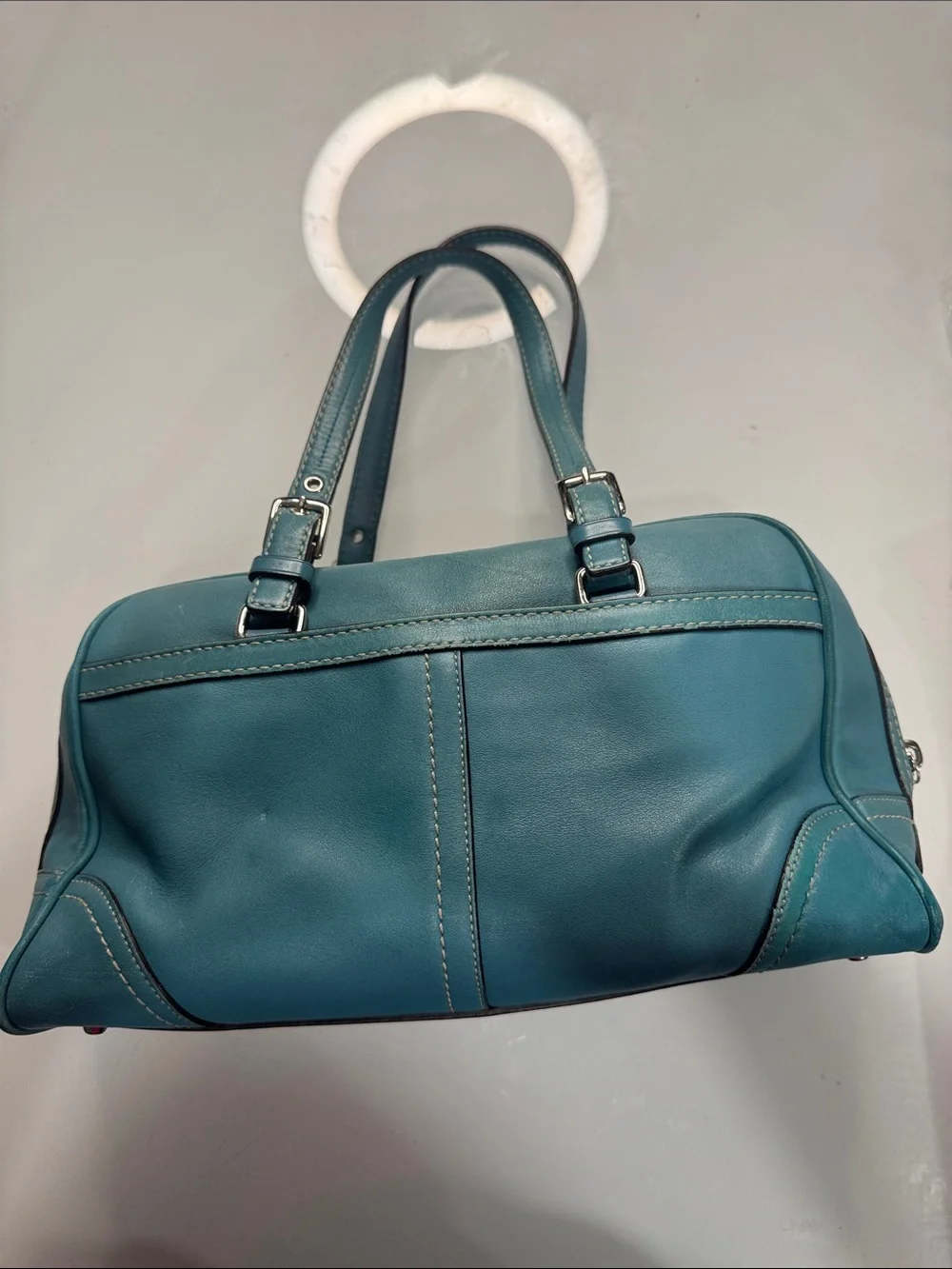 Coach Hamptons Teal Leather Satchel